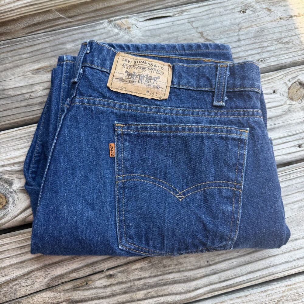Vintage Levi’s Orange Tab 506 Men 40x30 Blue USA Regular Fit Straight Leg Denim